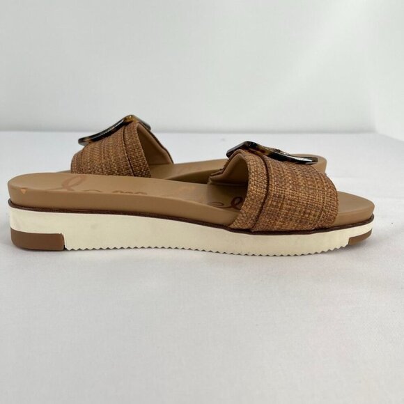 Sam Edelman Ariane Slide Sandal - Cuoio Weave Size 11 Exaggerated Buckle - Picture 9 of 13